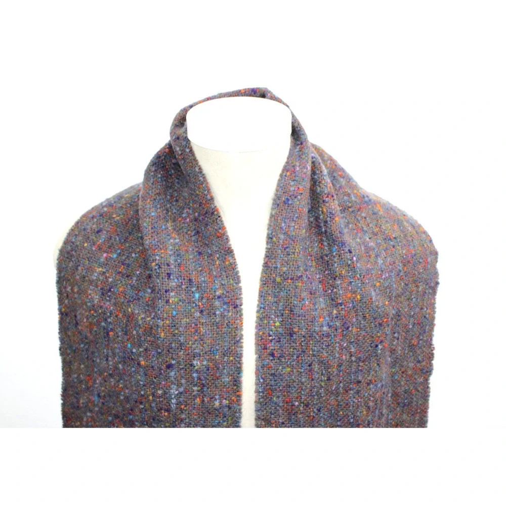 Vintage Studio Donegal Hand Woven Pure Wool Scarf Ireland Tweed 9